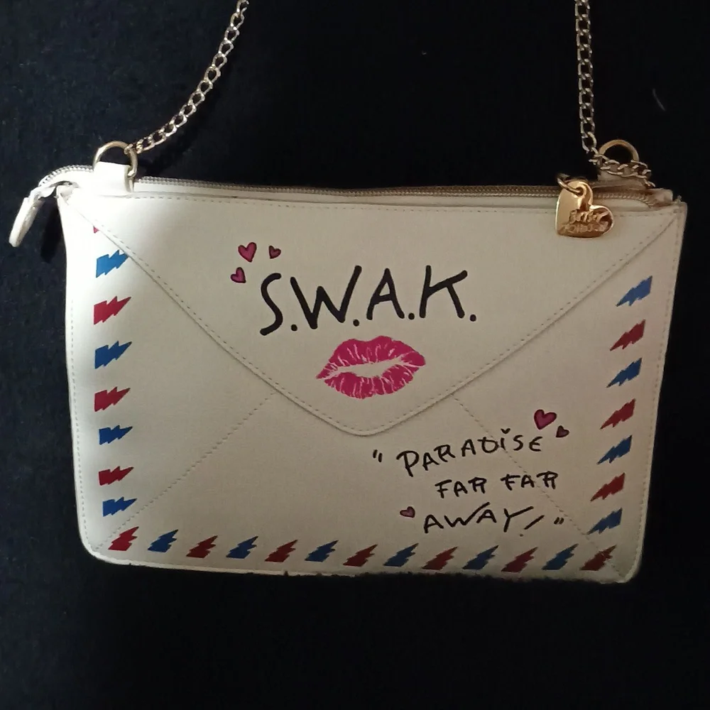 Betsy Johnson Love Letter S.W.A.K. Cross body Handbag Purse - Picture 4 of 8